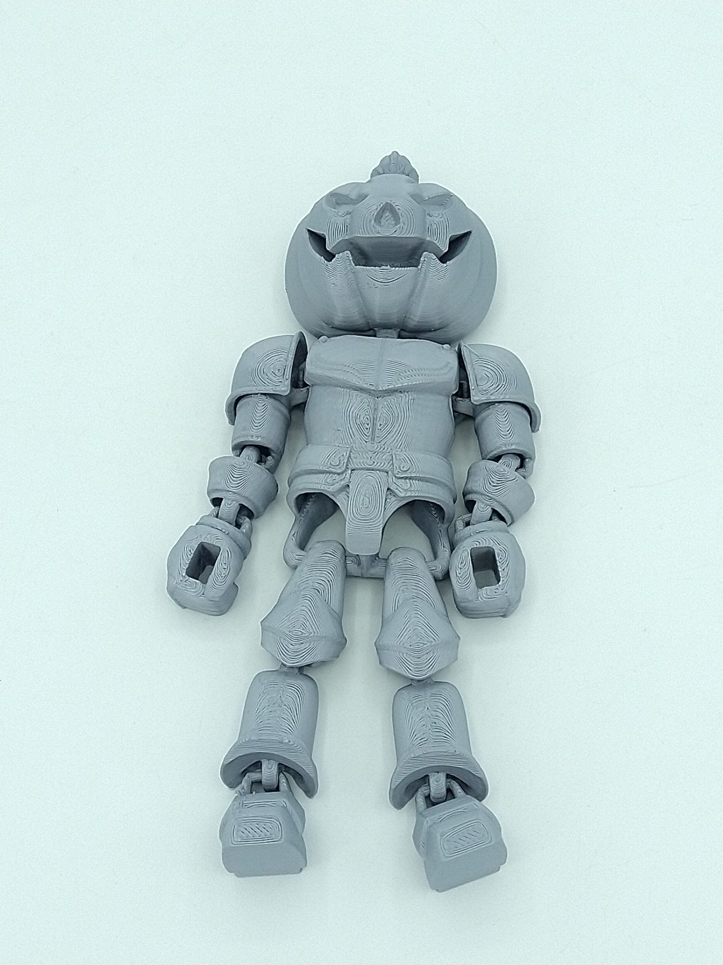 Articulated PUMPKIN KNIGHT Glow in the Dark 6" 3D Printed Figure