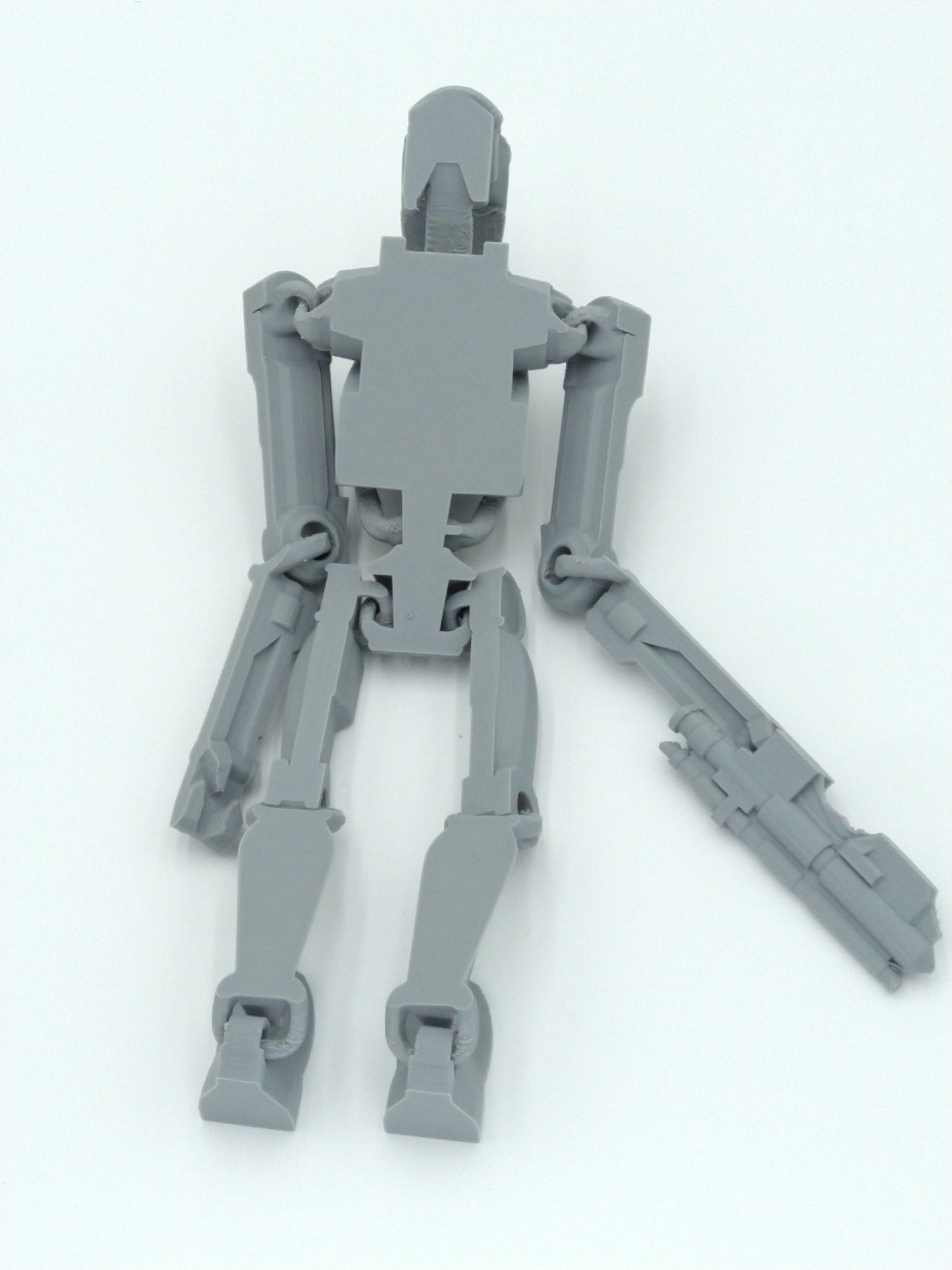 Battle Droid Figure Articulated Flexi Gray 3D Printed Figure