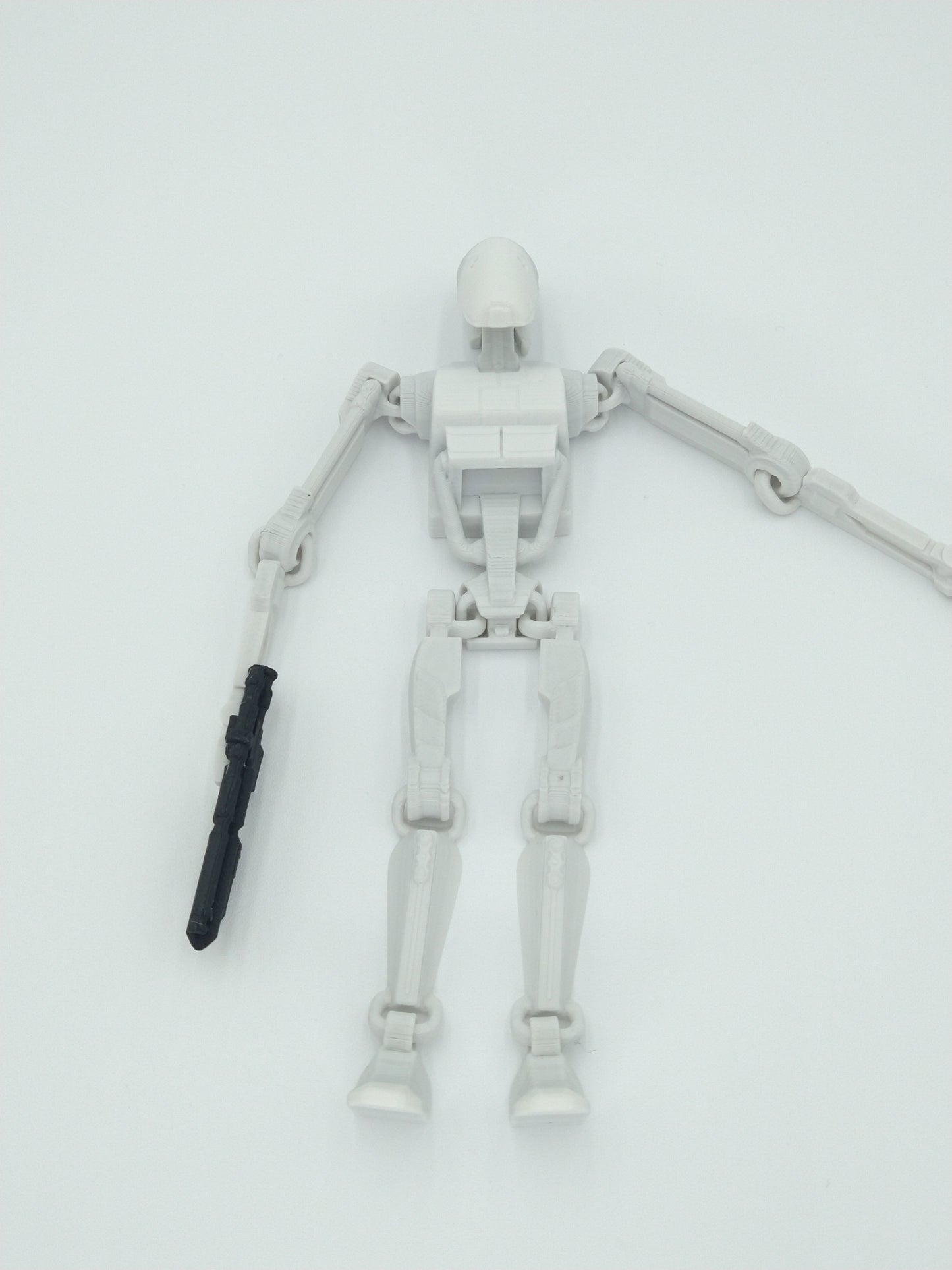 Battle Droid Articulated Flexi Multicolor White & Black 3D Printed Figure