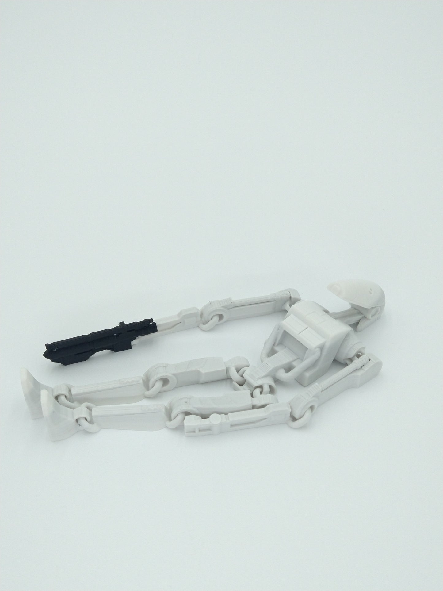 Battle Droid Articulated Flexi Multicolor White & Black 3D Printed Figure