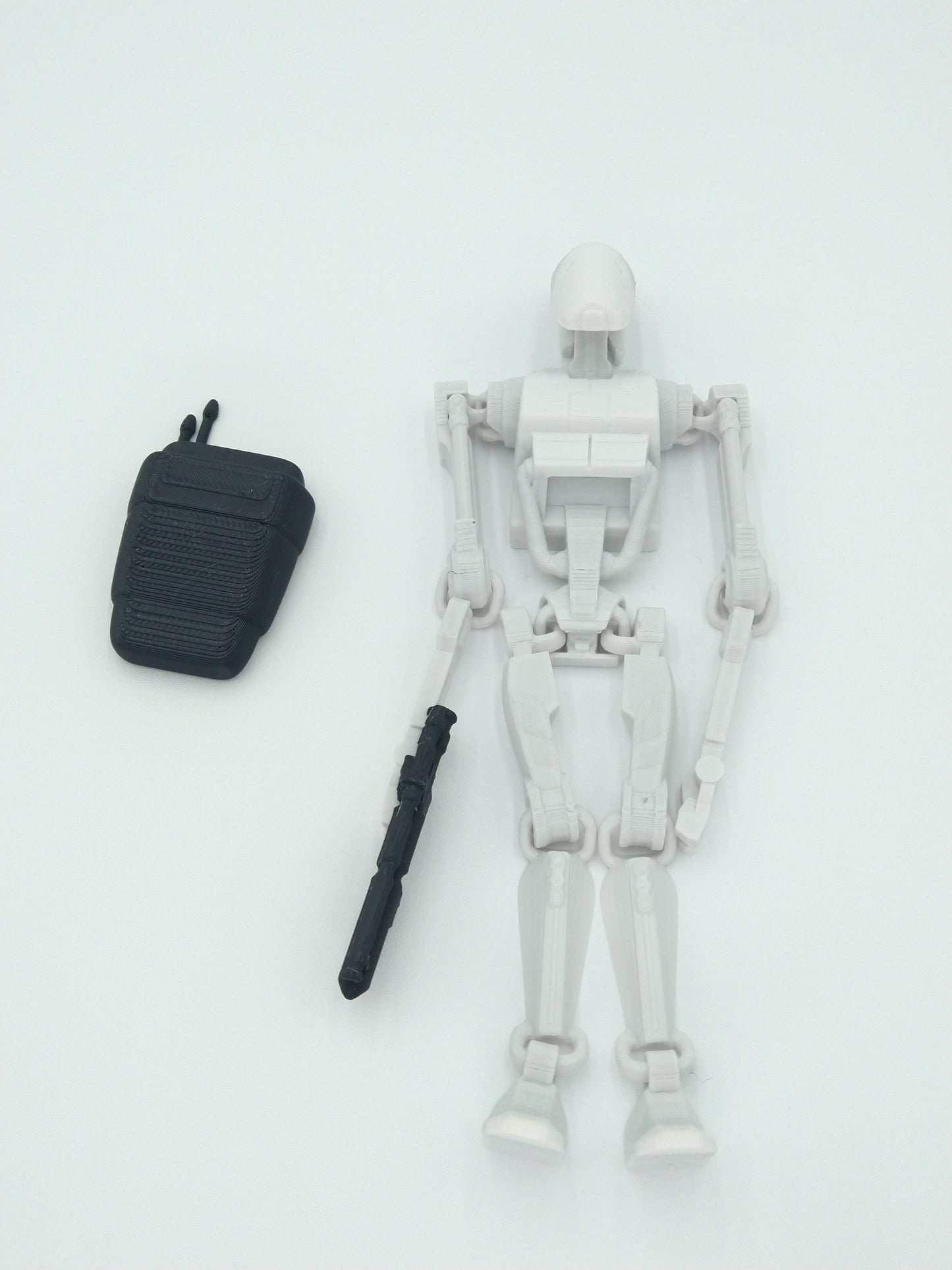Battle Droid Articulated Flexi Multicolor White & Black 3D Printed Figure