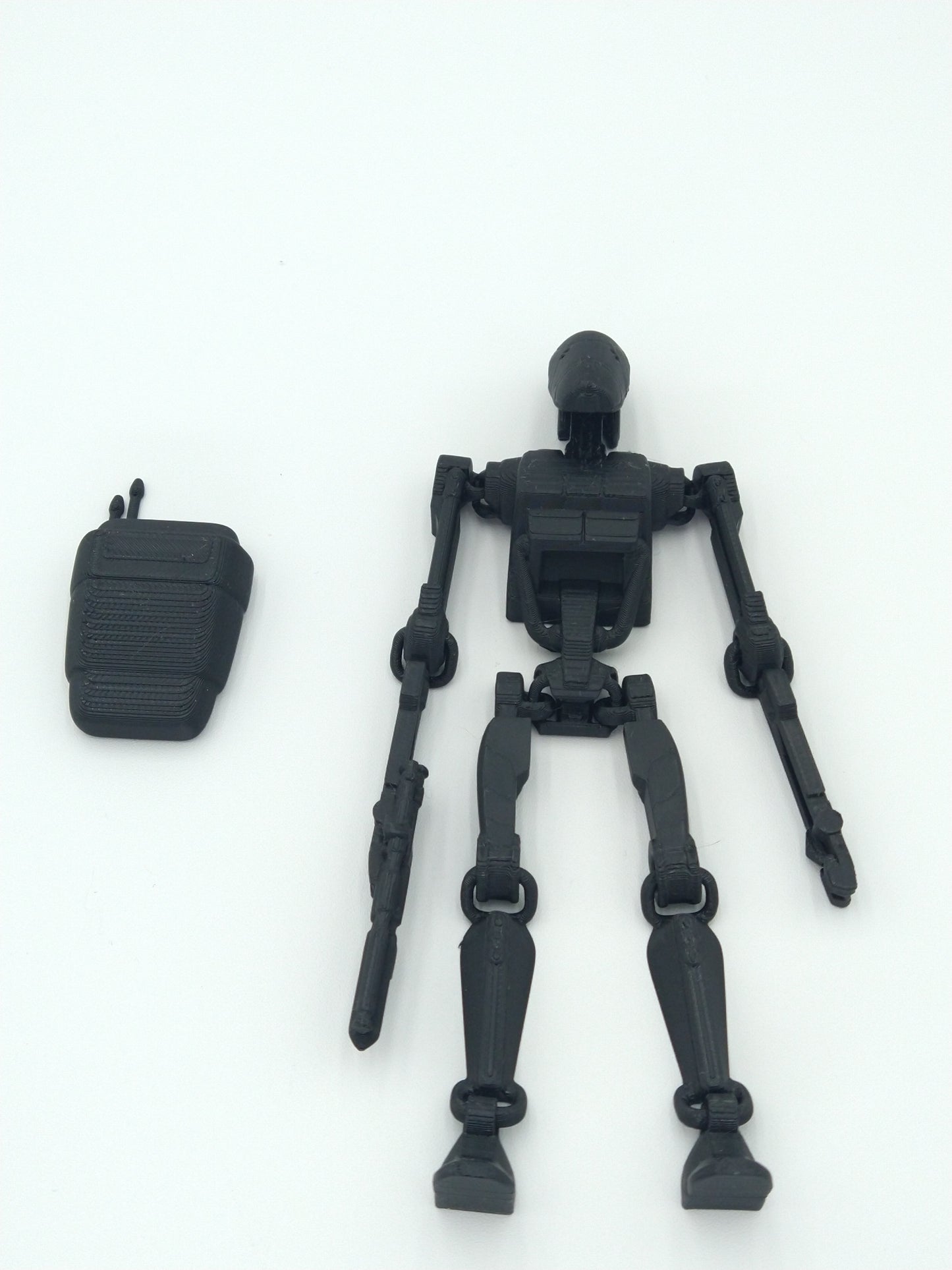 Battle Droid Figure Articulated Flexi Black 3D Printed Figure