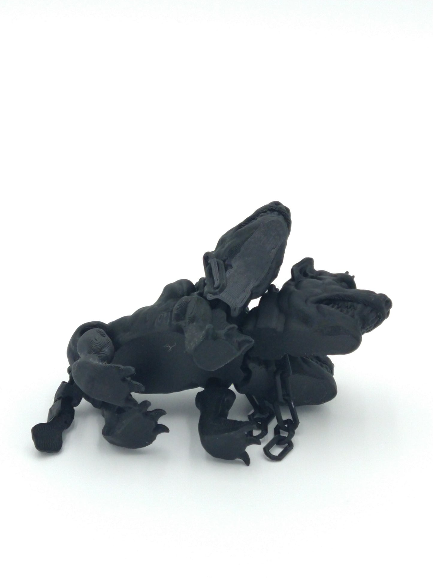 CERBERUS DOG Figure Articulated Black 4" 3D Printed Figure