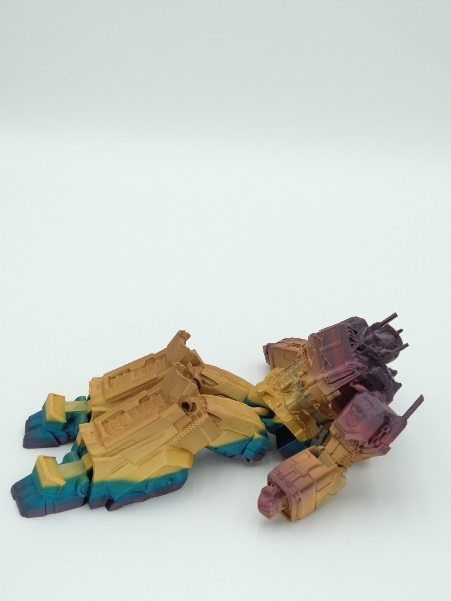 OPTIMUS PRIME Figure Articulated Flexi Metallic Rainbow 8" 3D Printed Figure
