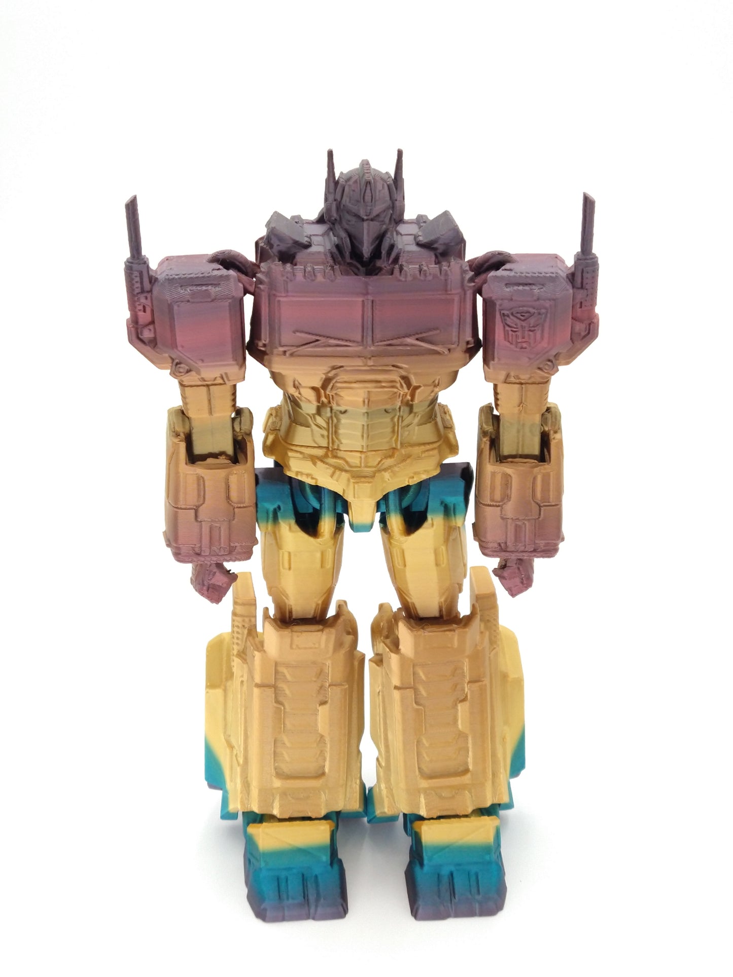 OPTIMUS PRIME Figure Articulated Flexi Metallic Rainbow 8" 3D Printed Figure