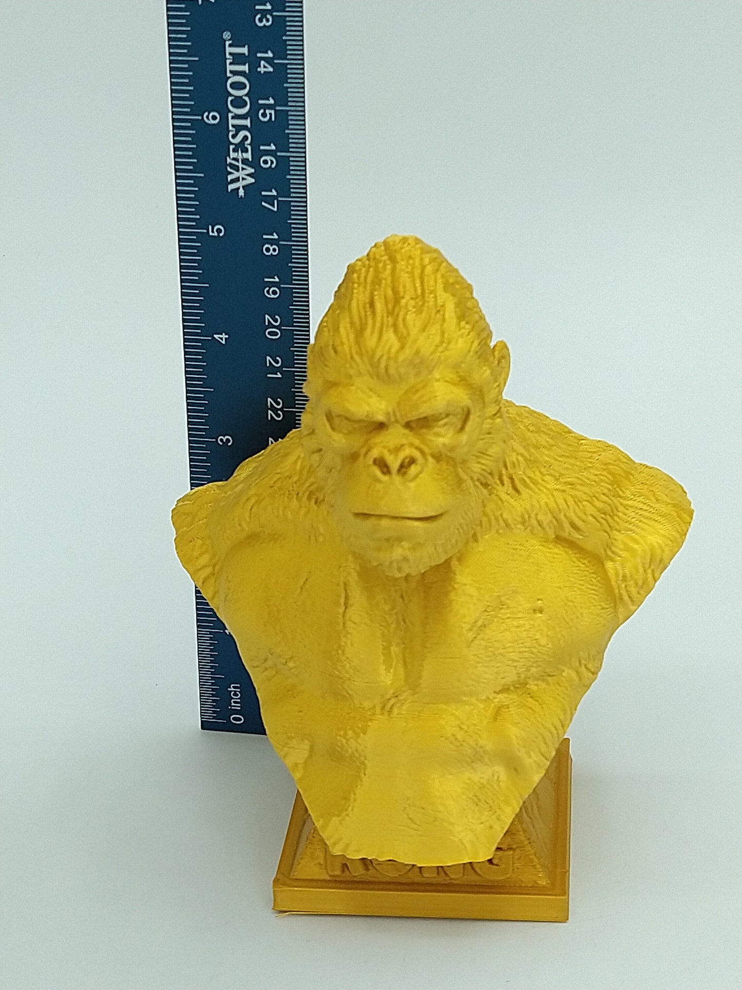 King Kong Bust Statue Gold 3D PRINTED