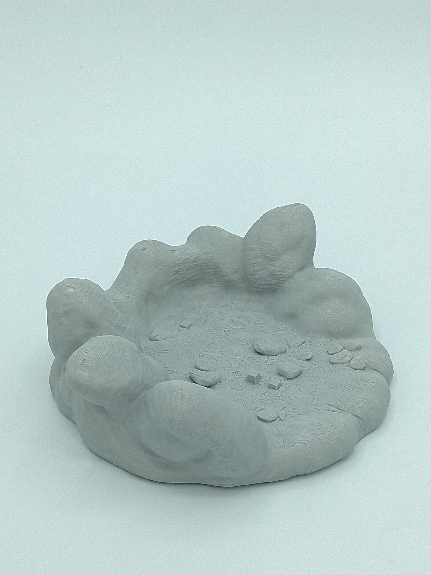 Rocky Base for Action Figures 6"x6" Gray 3D PRINTED