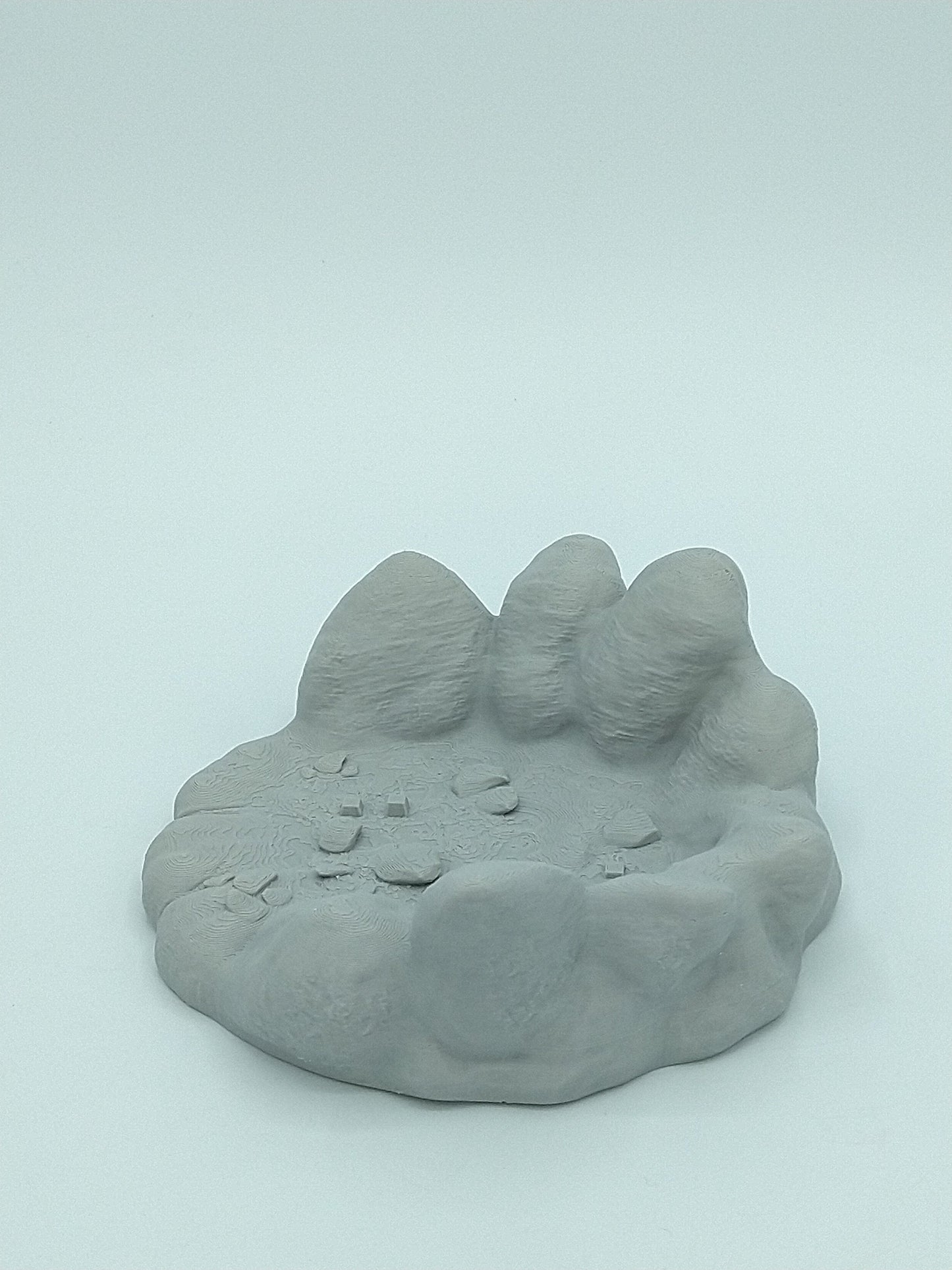 Rocky Base for Action Figures 6"x6" Gray 3D PRINTED