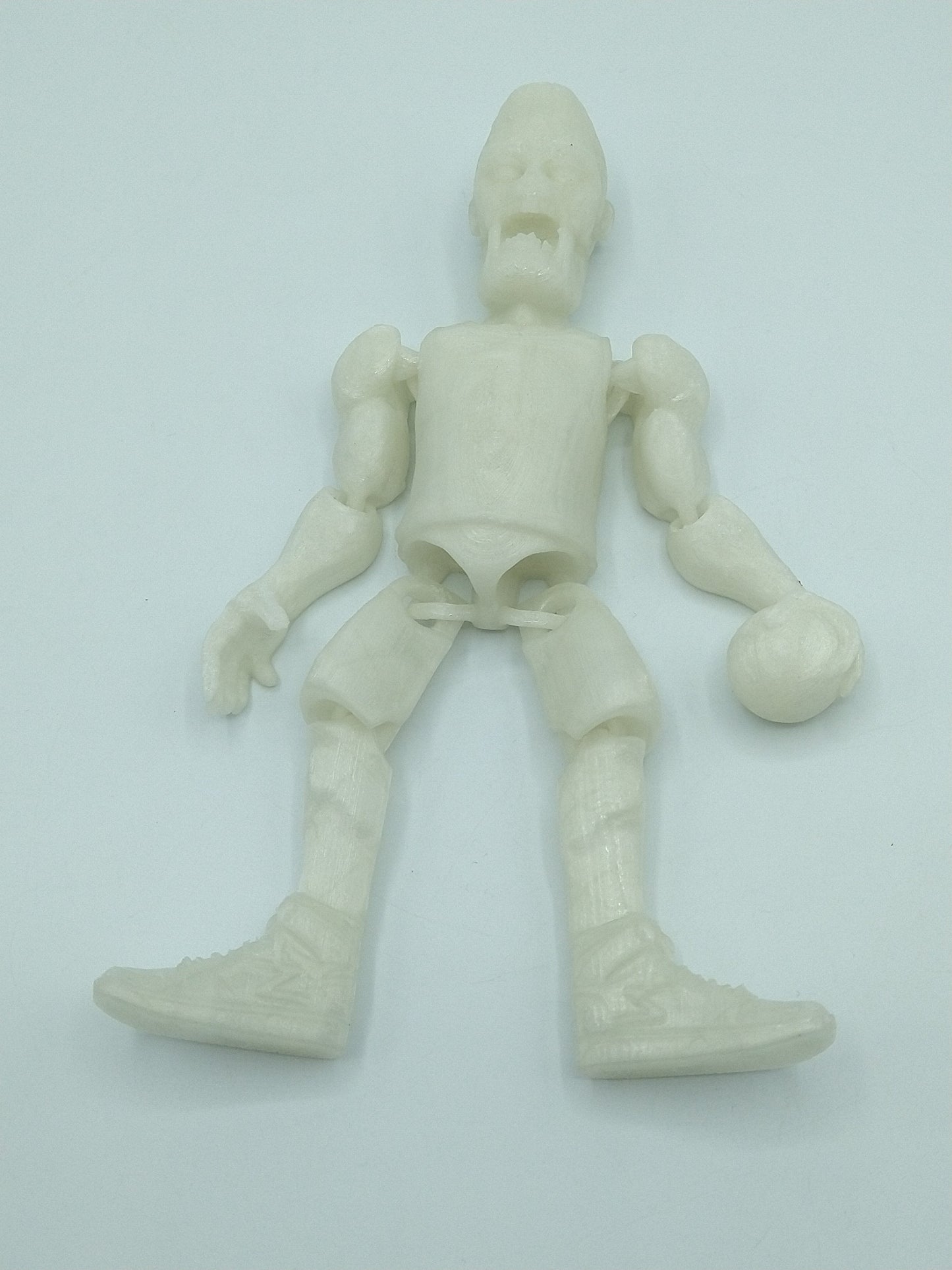 Articulated BASKETBALL PLAYER ZOMBIE 3D Printed Figure Glow in Dark 7"