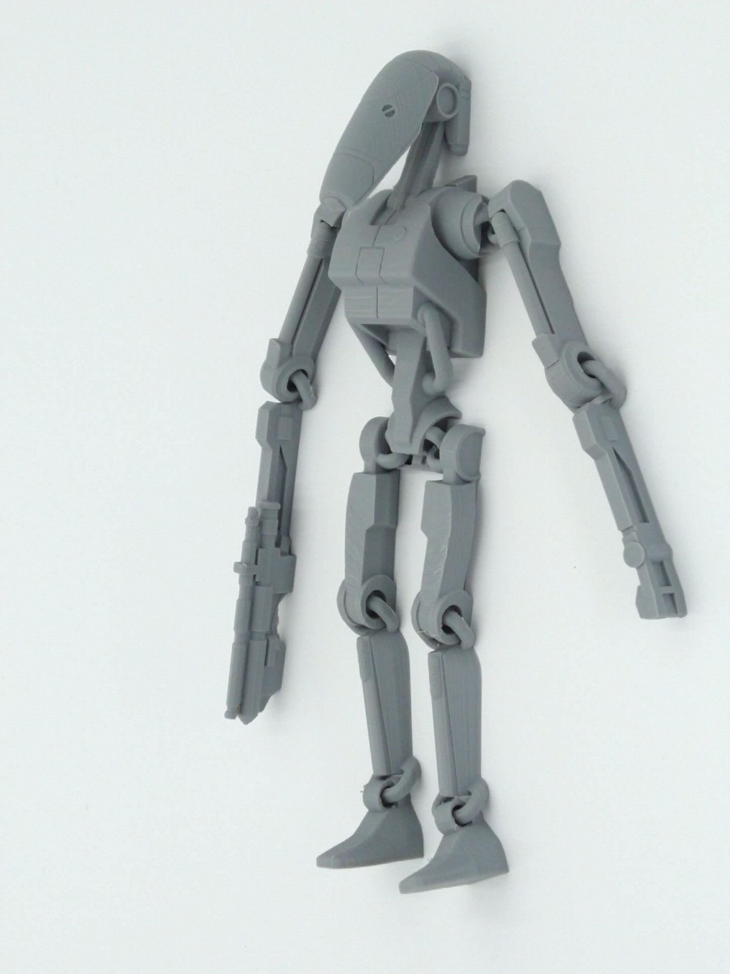 Battle Droid Figure Articulated Flexi Gray 3D Printed Figure