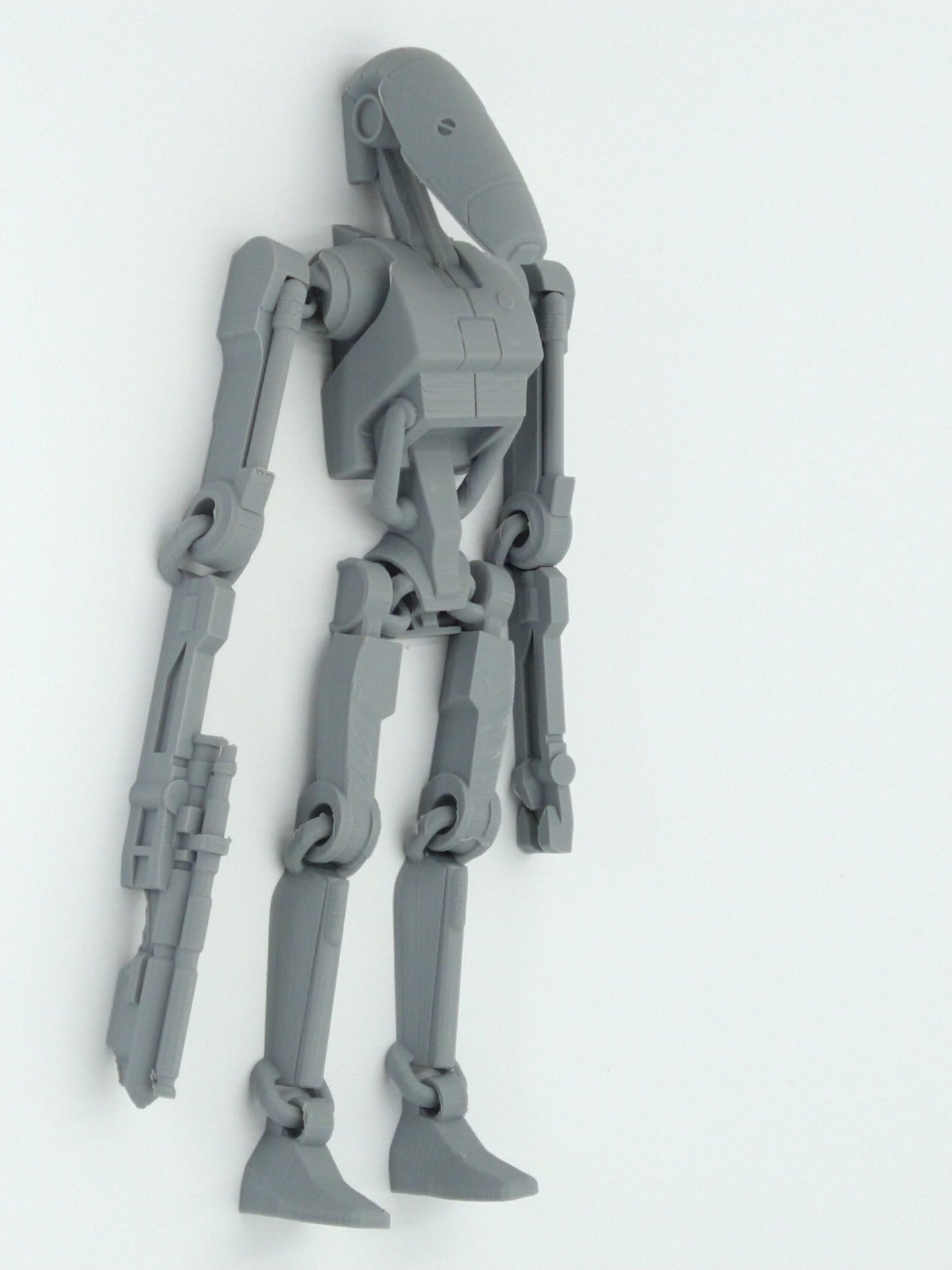 Battle Droid Figure Articulated Flexi Gray 3D Printed Figure