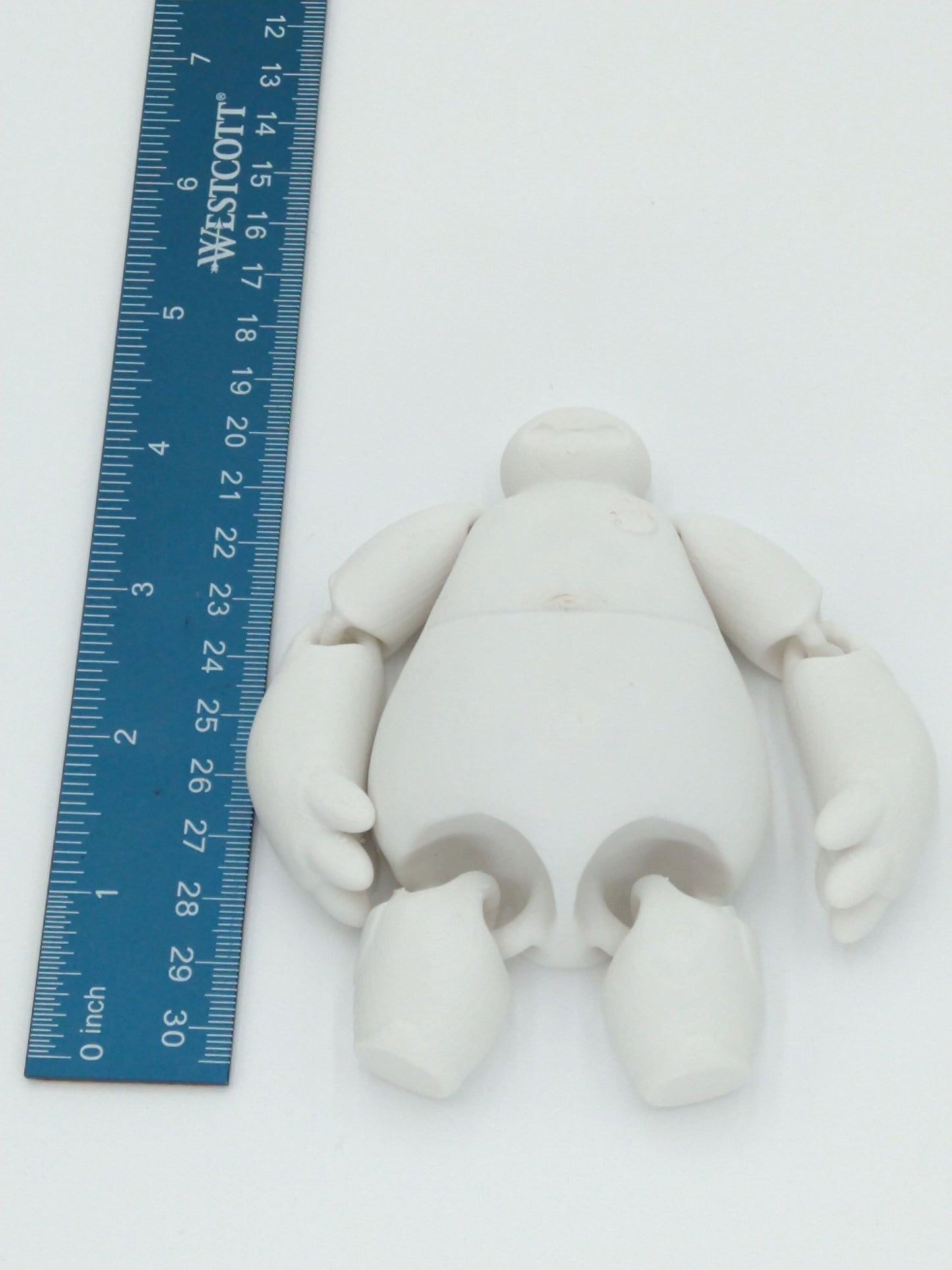 BAYMAX Figure Articulated Flexi White 4" 3D Printed Figure