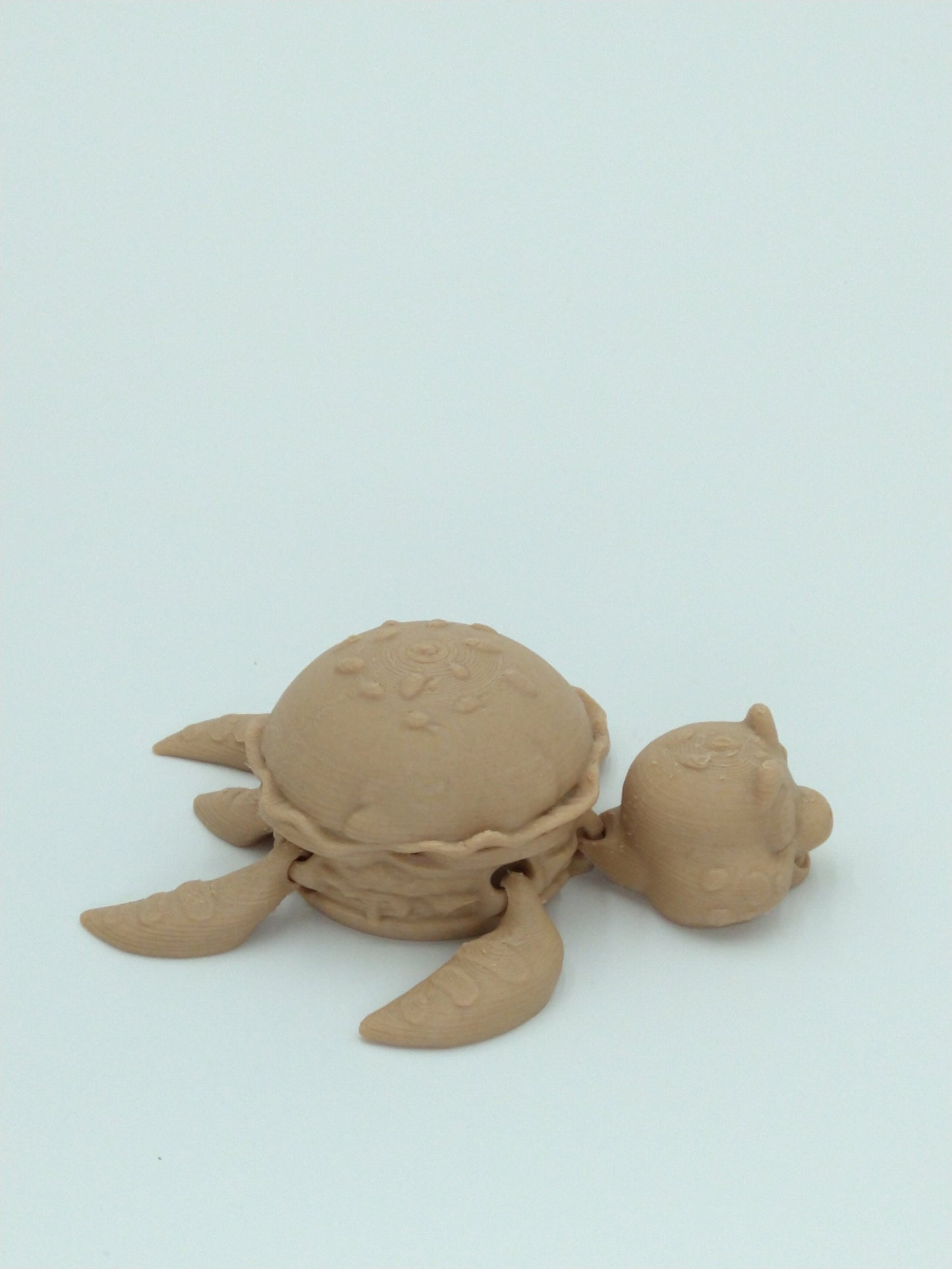 BURGER TURTLE Figure Articulated Flexi Wood PLA 4" 3D Printed Figure
