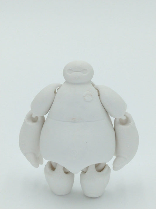BAYMAX Figure Articulated Flexi White 4" 3D Printed Figure