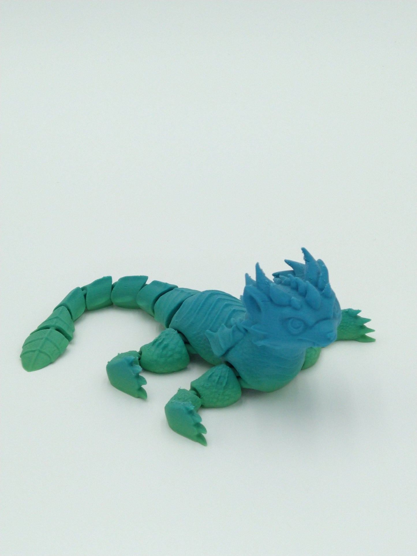 Articulated Cute Dragon Rainbow Colors PLA 7" 3D Printed Figure