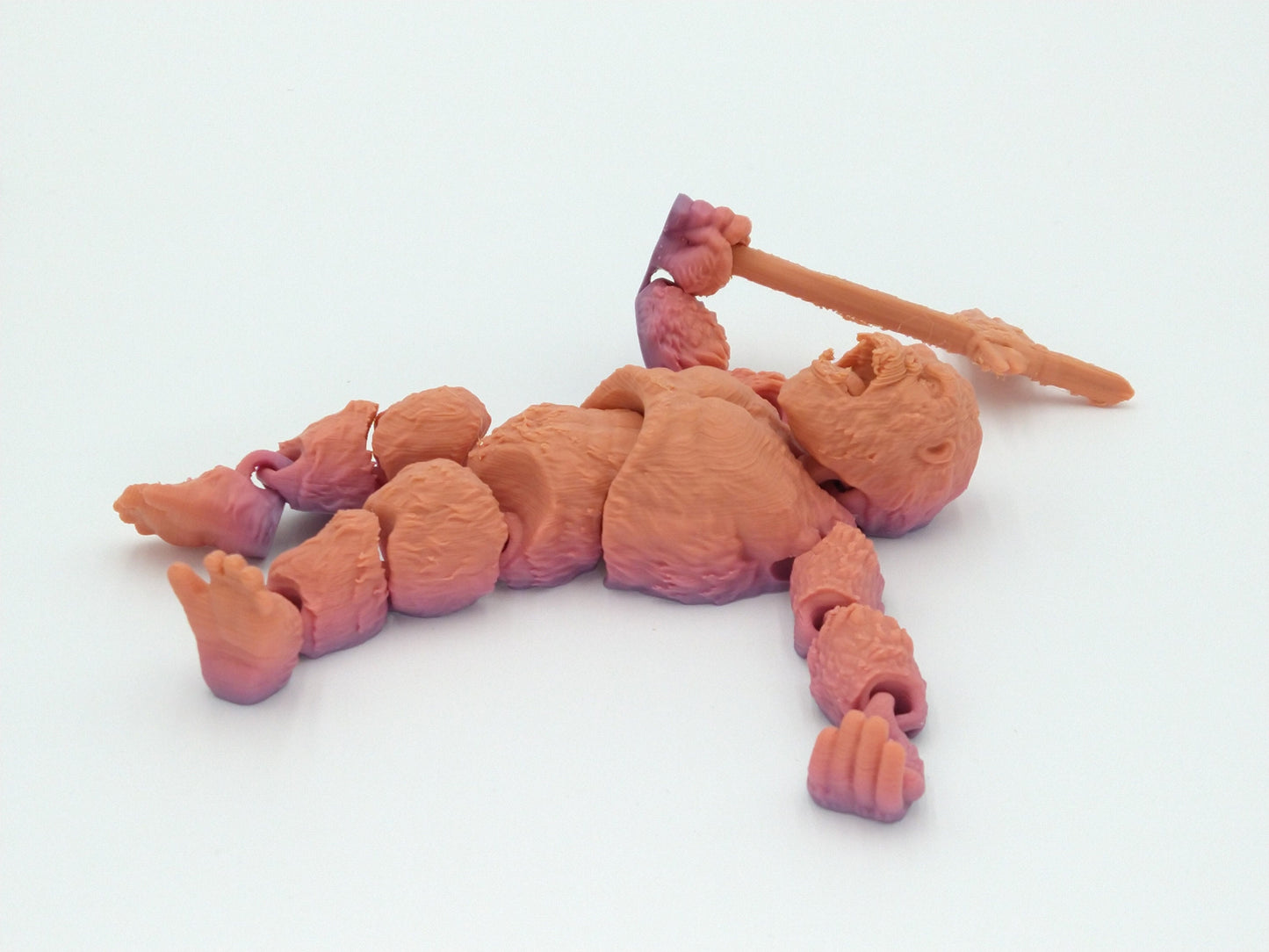 KING KONG Figure W/Axe Articulated Flexi Rainbow Colors 5" 3D Printed Figure