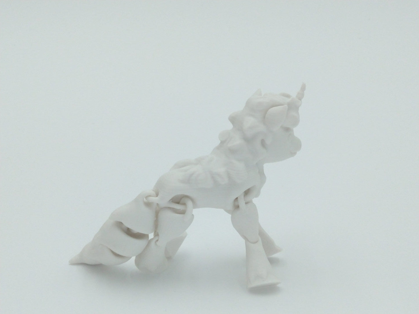 UNICORN Figure Articulated Flexi White 5" 3D Printed Figure