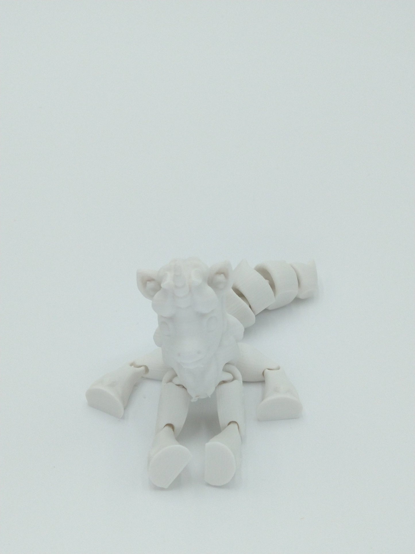 UNICORN Figure Articulated Flexi White 5" 3D Printed Figure