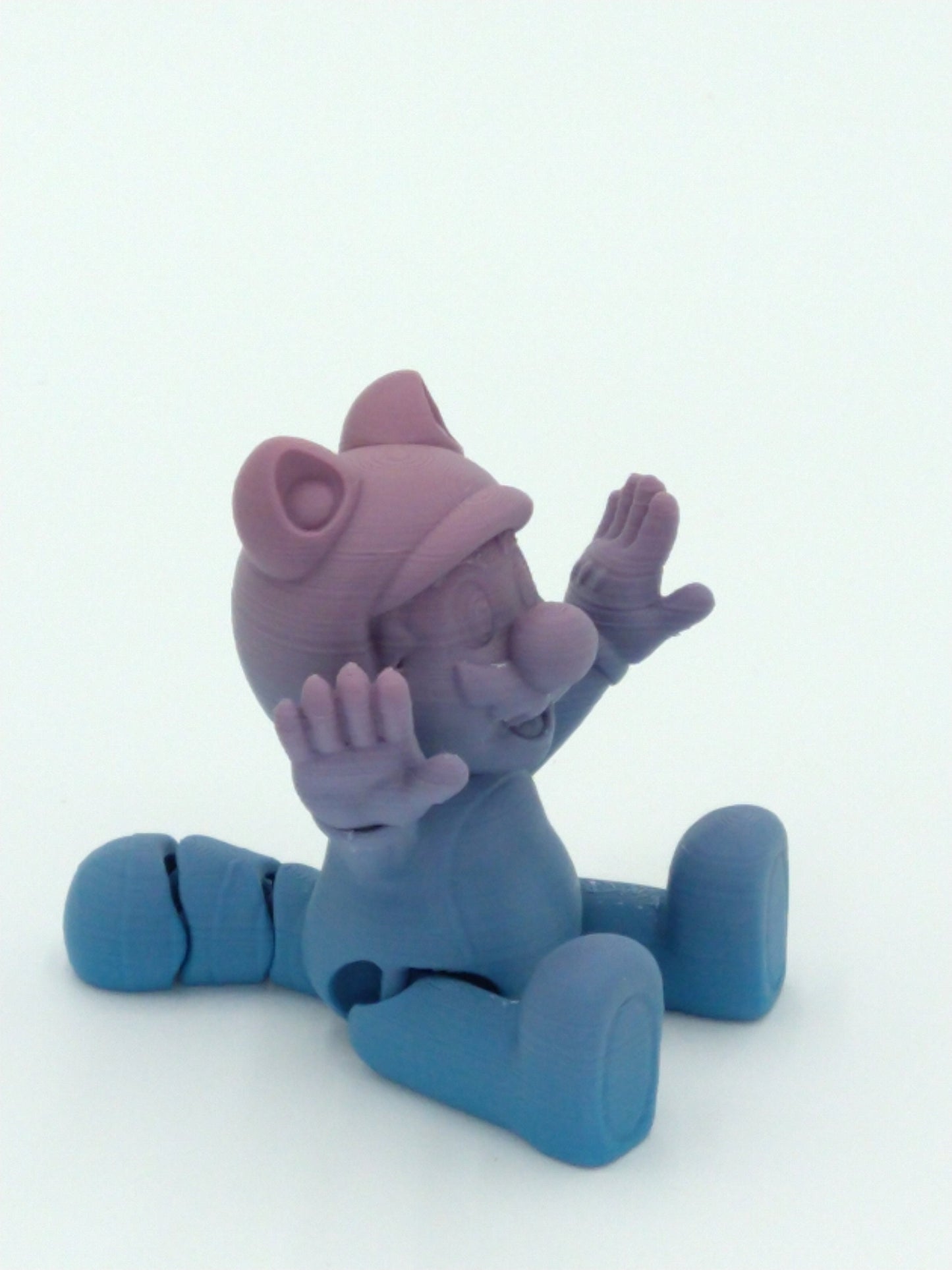 RACCOON MARIO Figure Articulated Flexi Rainbow Colors 4" 3D Printed Figure