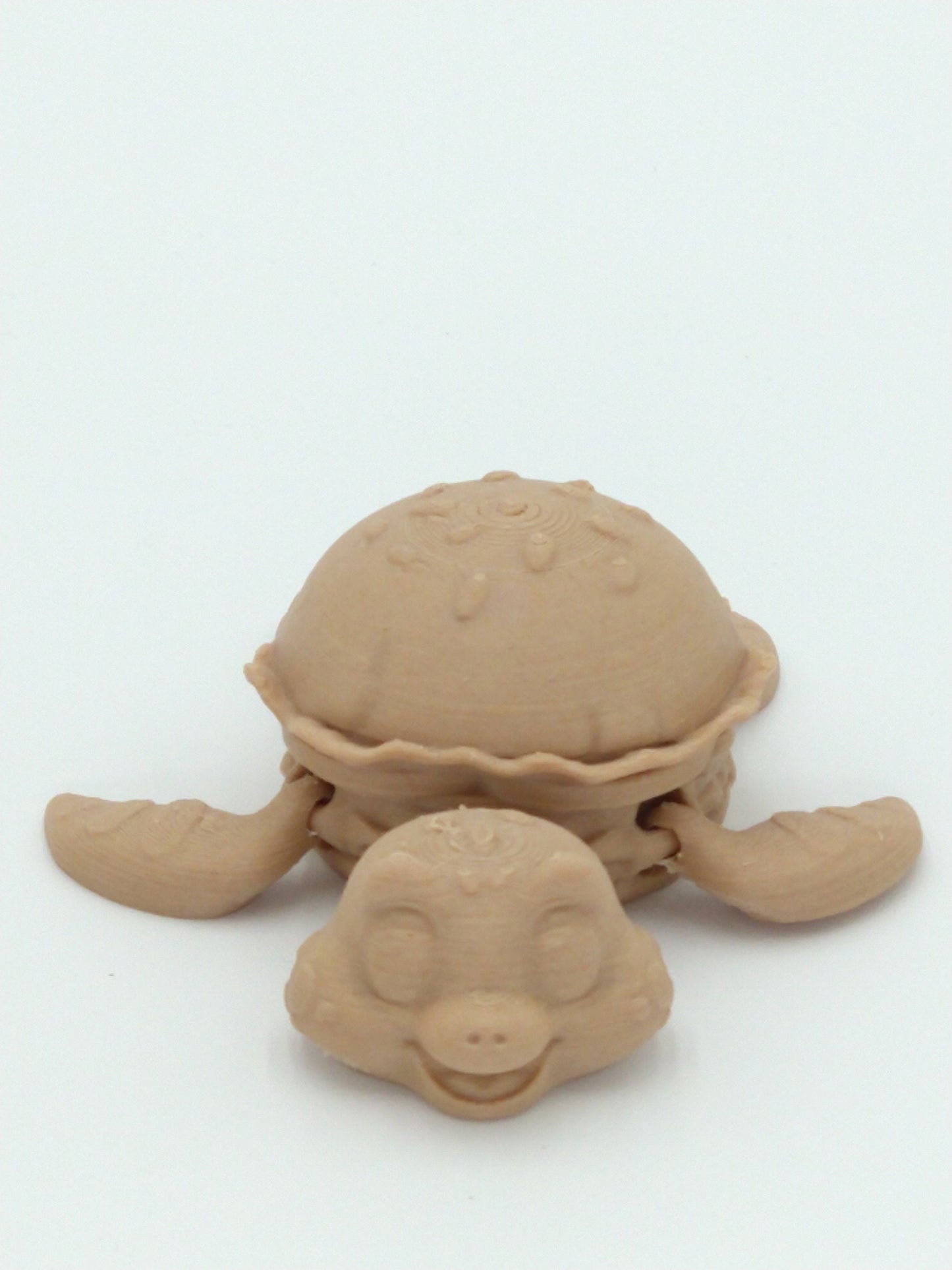 BURGER TURTLE Figure Articulated Flexi Wood PLA 4" 3D Printed Figure