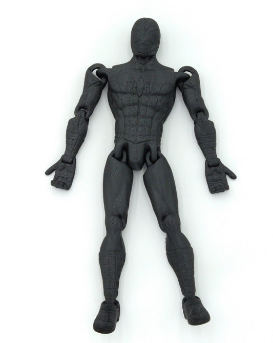 BLACK SPIDERMAN Figure Articulated Flexi 6" 3D Printed Figure