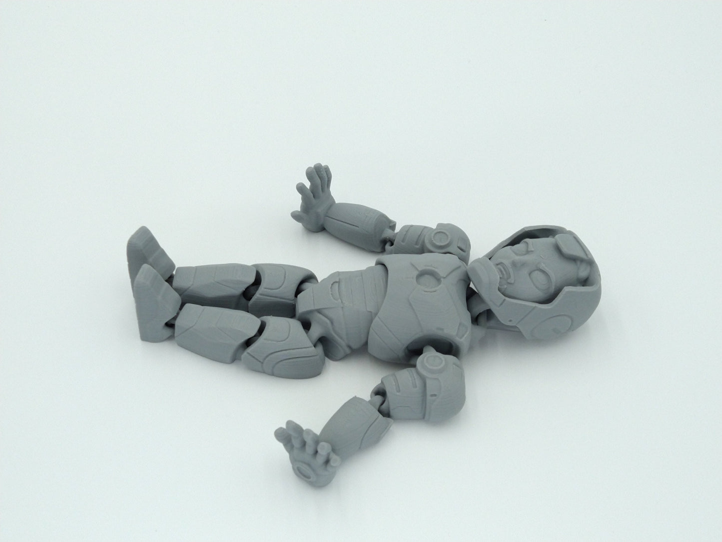 Iron Man Tony Stark Unmasked Articulated Figure Flexi 7" Gray 3D Printed Figure