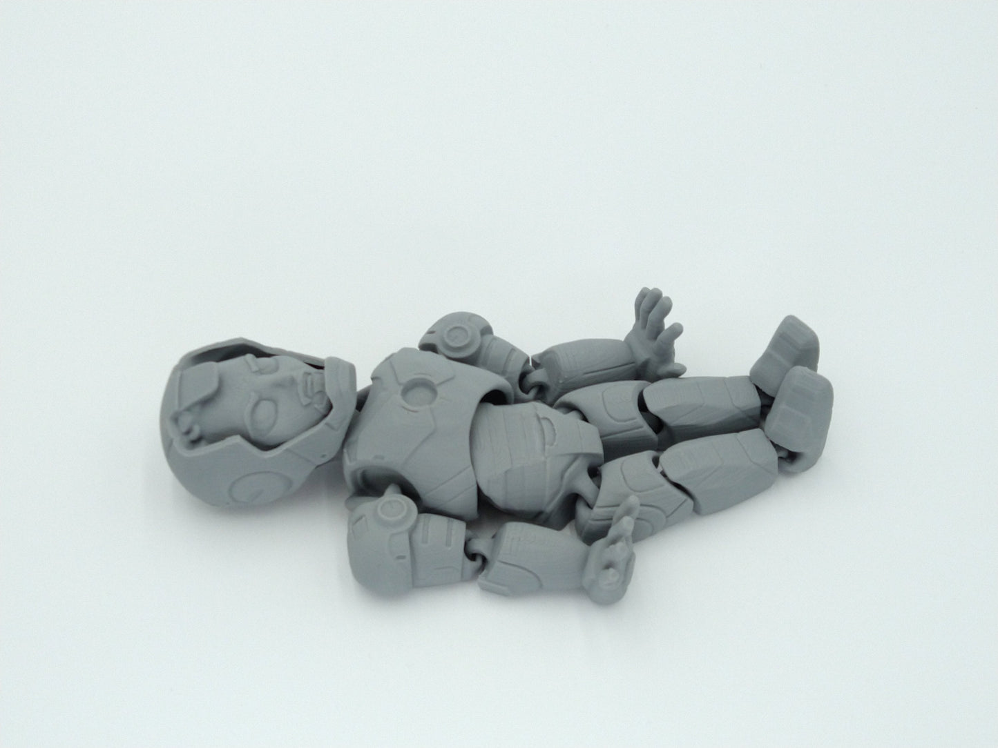 Iron Man Tony Stark Unmasked Articulated Figure Flexi 7" Gray 3D Printed Figure