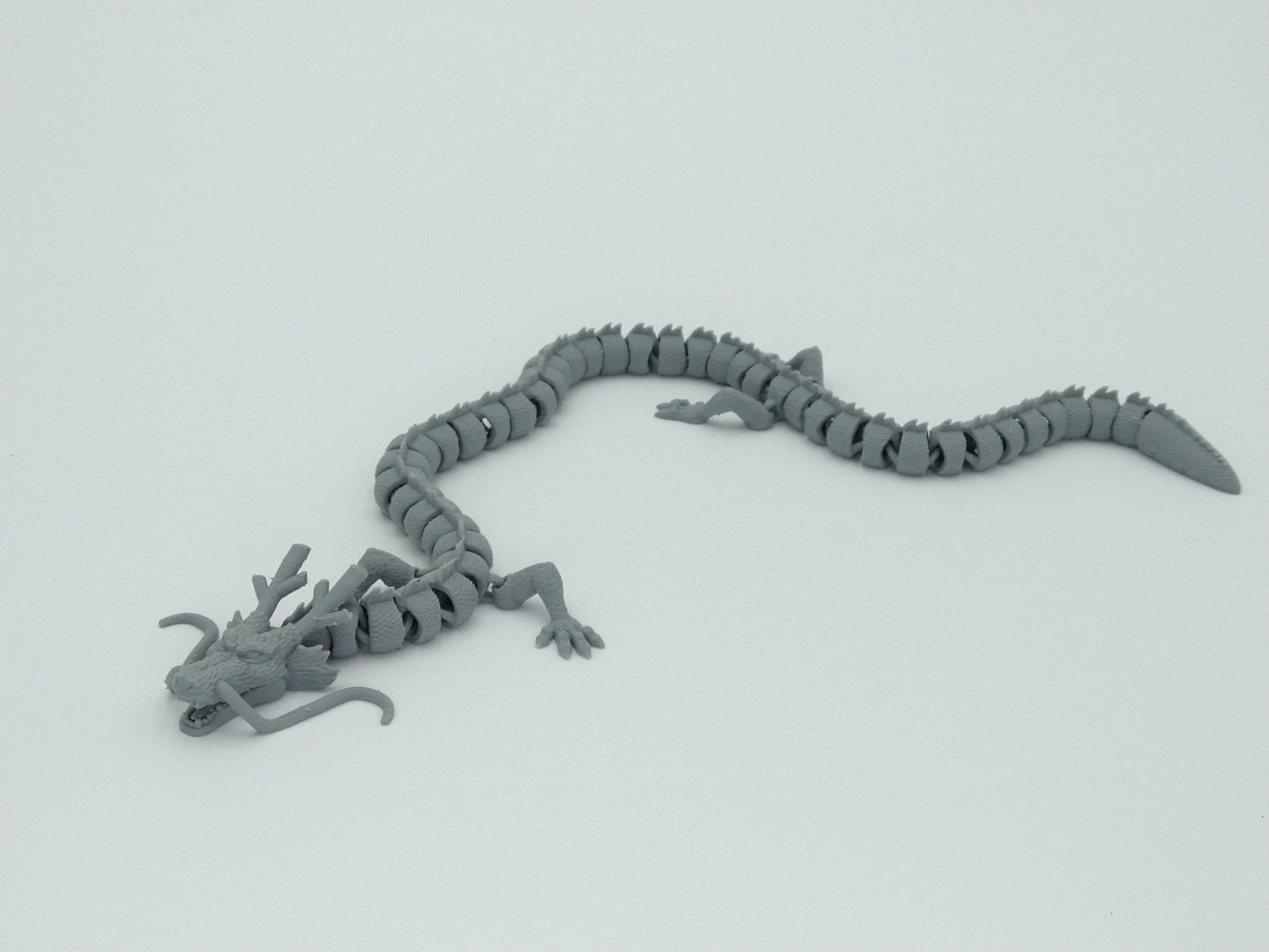 SHENRON DRAGON from DBZ Articulated Flexi Figure 3D Printed Gray 16"